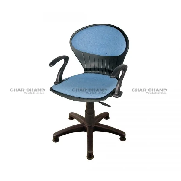 B-15-HSAC Peacock Shell Revolving Chair with Arms & Cushion and Hydraulic Jack With Stopper