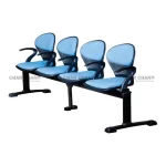 C-257-HAC Pecock Visitor Sofa 4-Seater Double Channel with Arms & Cushion