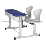 S-442 Joint Peacock Bench Desk With Plastic Top & Boxes 2-Seater