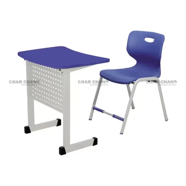 S-914 One Seater Desk Iron Frame Front Jali And Fiber Top for primary students small